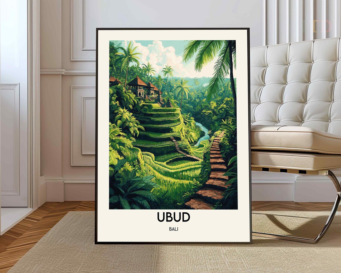 Ubud Wall Art Print Travel Bali Indonesia