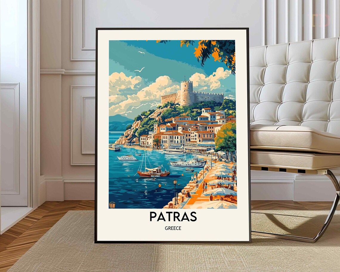 Patras Travel Poster, Greece City Wall Art Print