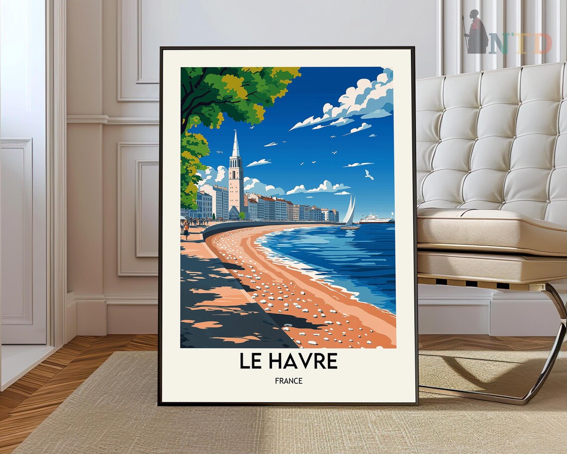 Le Havre France Seaside Promenade Sailboat Normandy Beach Poster