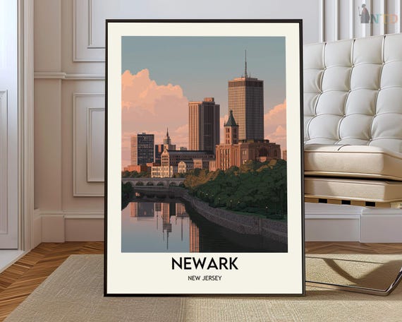 Newark Poster Wall Art Print Photo Travel Skyline New Jersey