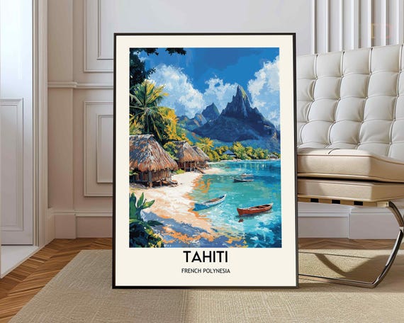 Tahiti Print Wall Art Poster Photo Decor Oceania Bora