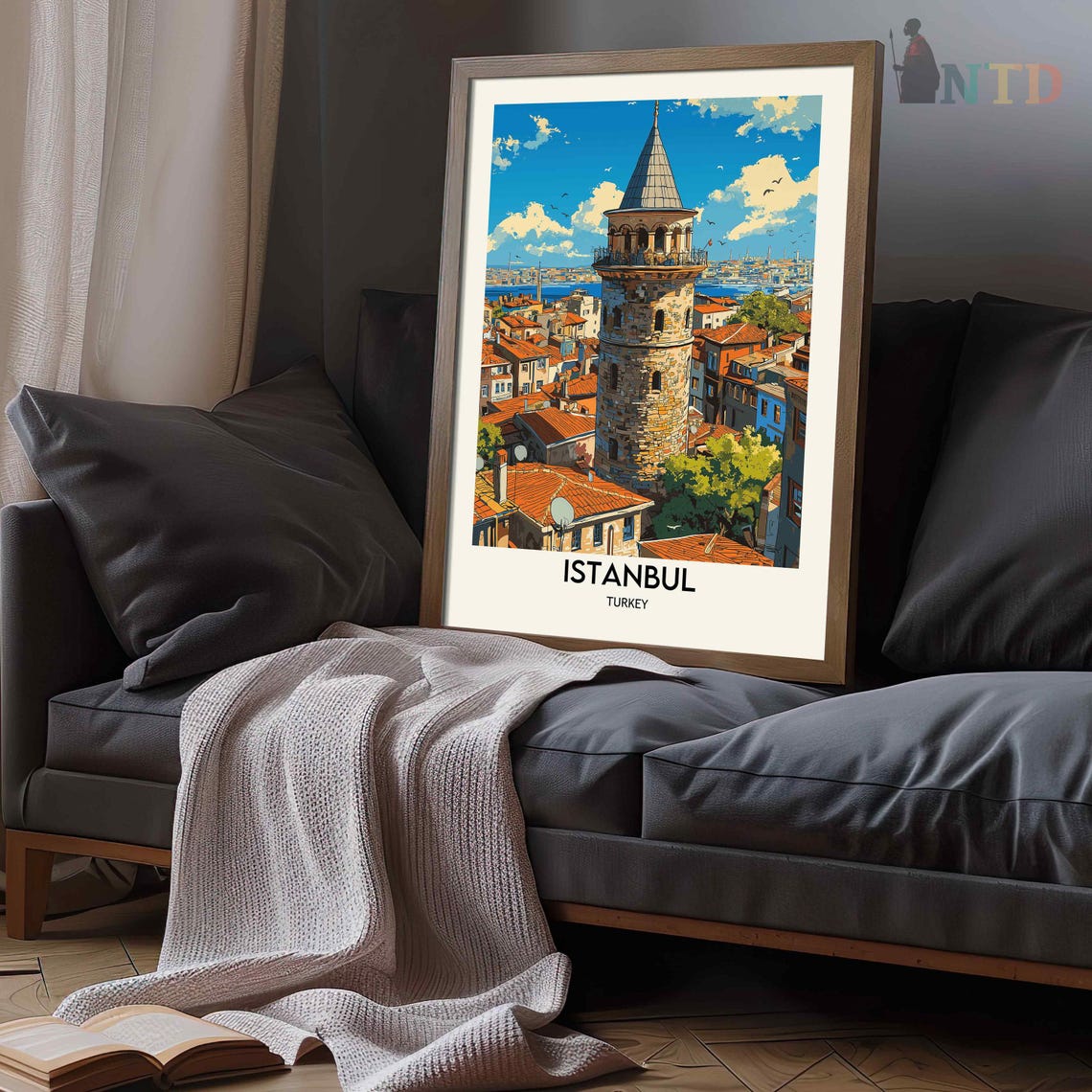Istanbul Turkey Galata Tower Old Town Rooftops Golden Horn Poster - Image 3