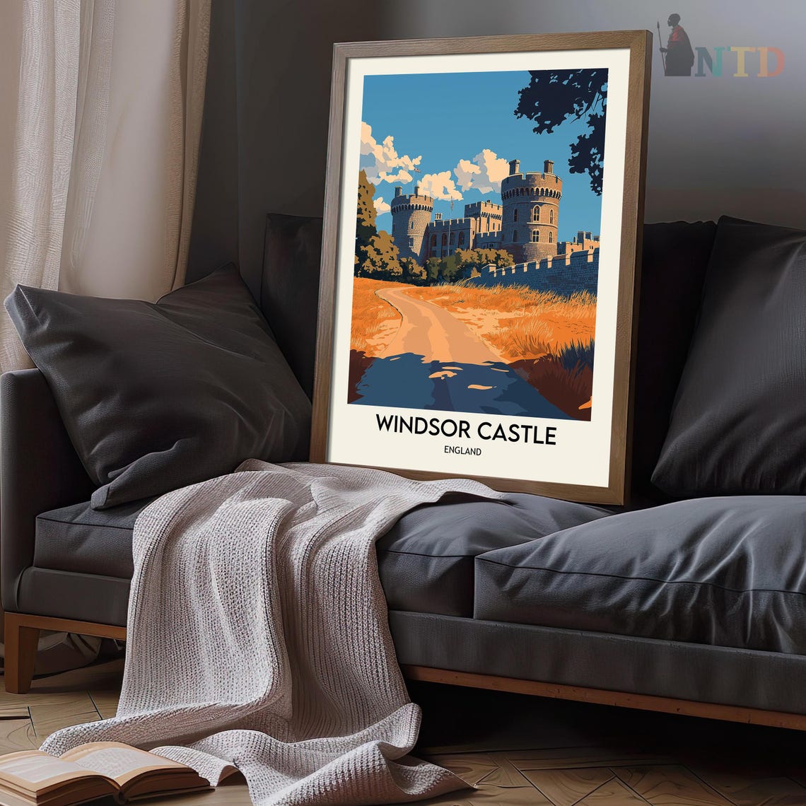 Windsor Castle Print Windsor Castle City Poster Uk Wall Art England Wall Art Decor England Travel Poster Uk Travel Poster - Image 3