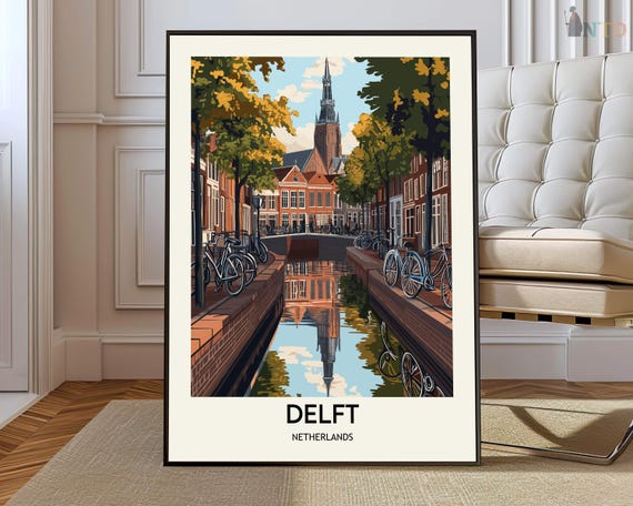 Delft Poster Wall Art Print Photo Travel City Map