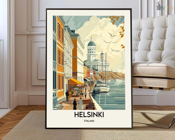 Helsinki Poster Wall Art Print Photo Travel City Map