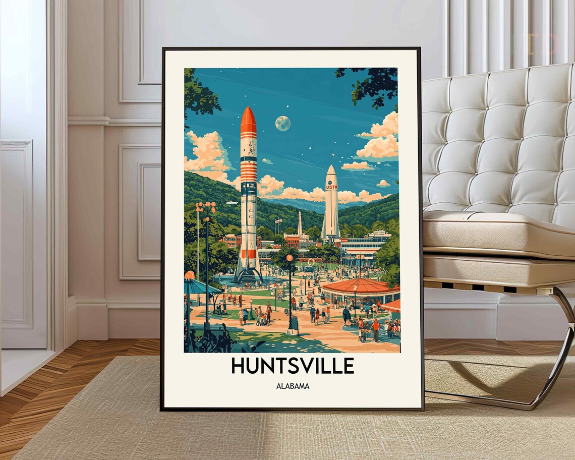 Huntsville Alabama Travel Poster, City Wall Art
