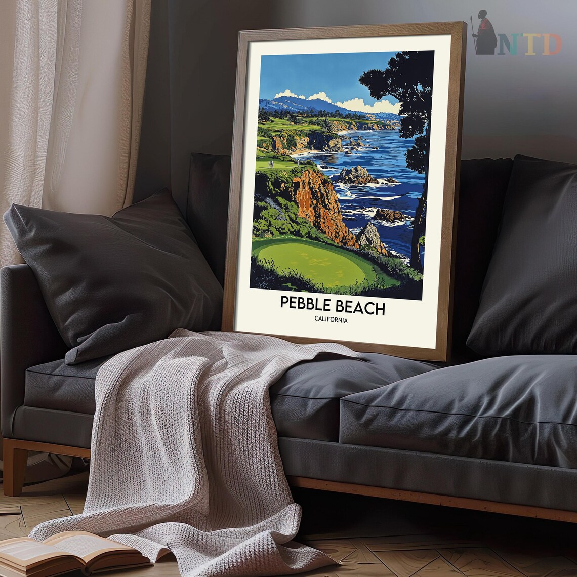 Pebble Beach, California Travel Poster, Lone Cypress - Image 3