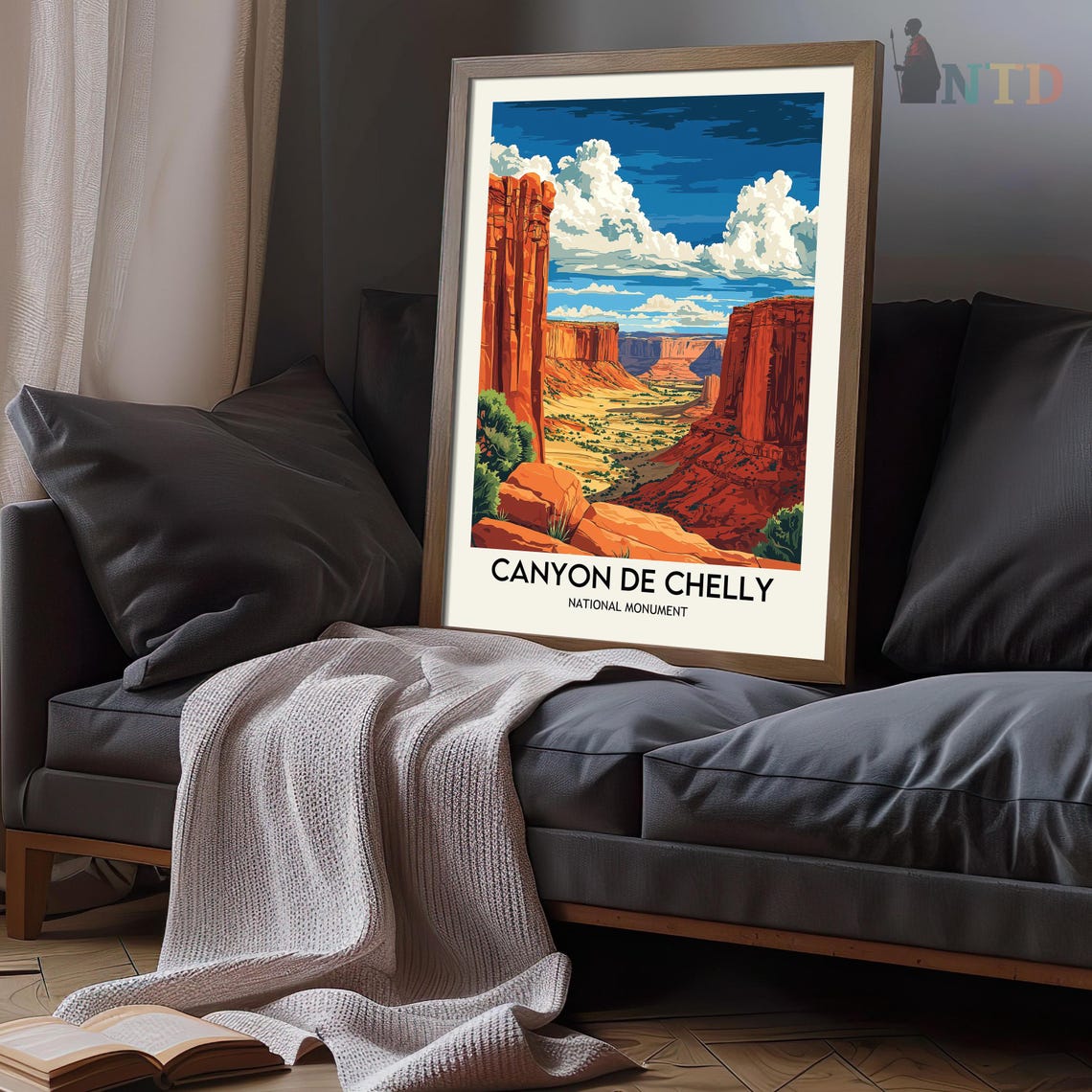 Canyon de Chelly Red Rock Desert Canyon Vintage Travel Poster - Image 3