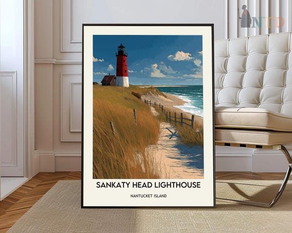 Sankaty Lighthouse Poster Wall Art Print Photo