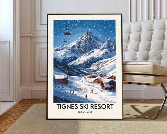 Tignes Ski Resort Poster Wall Art Print Photo French Alps