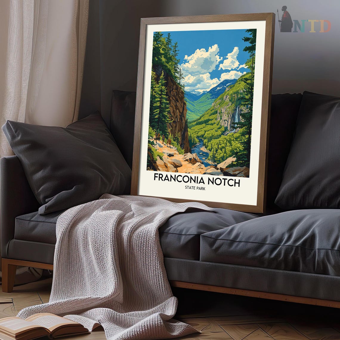 Franconia Notch Poster Franconia Notch Print Franconia Notch Wall Art White Mountains Poster Franconia Notch New Hampshire Flume Gorge - Image 3