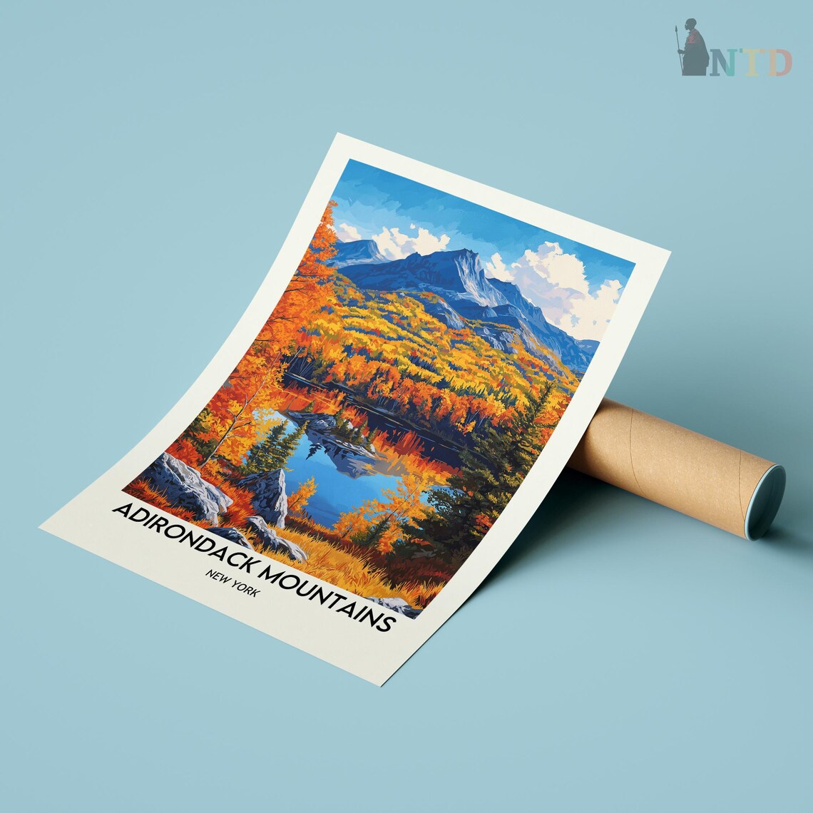 Adirondack Mountains, Lake Placid New York Travel Poster - Image 2