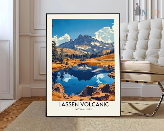 Lassen Volcanic National Park Alpine Lake Meadow Travel Poster