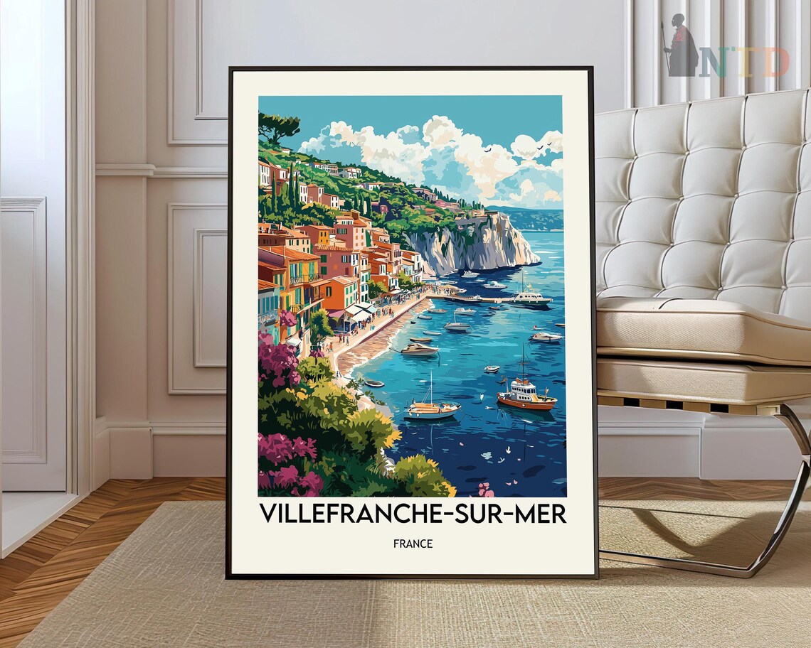 Villefranche-sur-Mer French Riviera Travel Poster