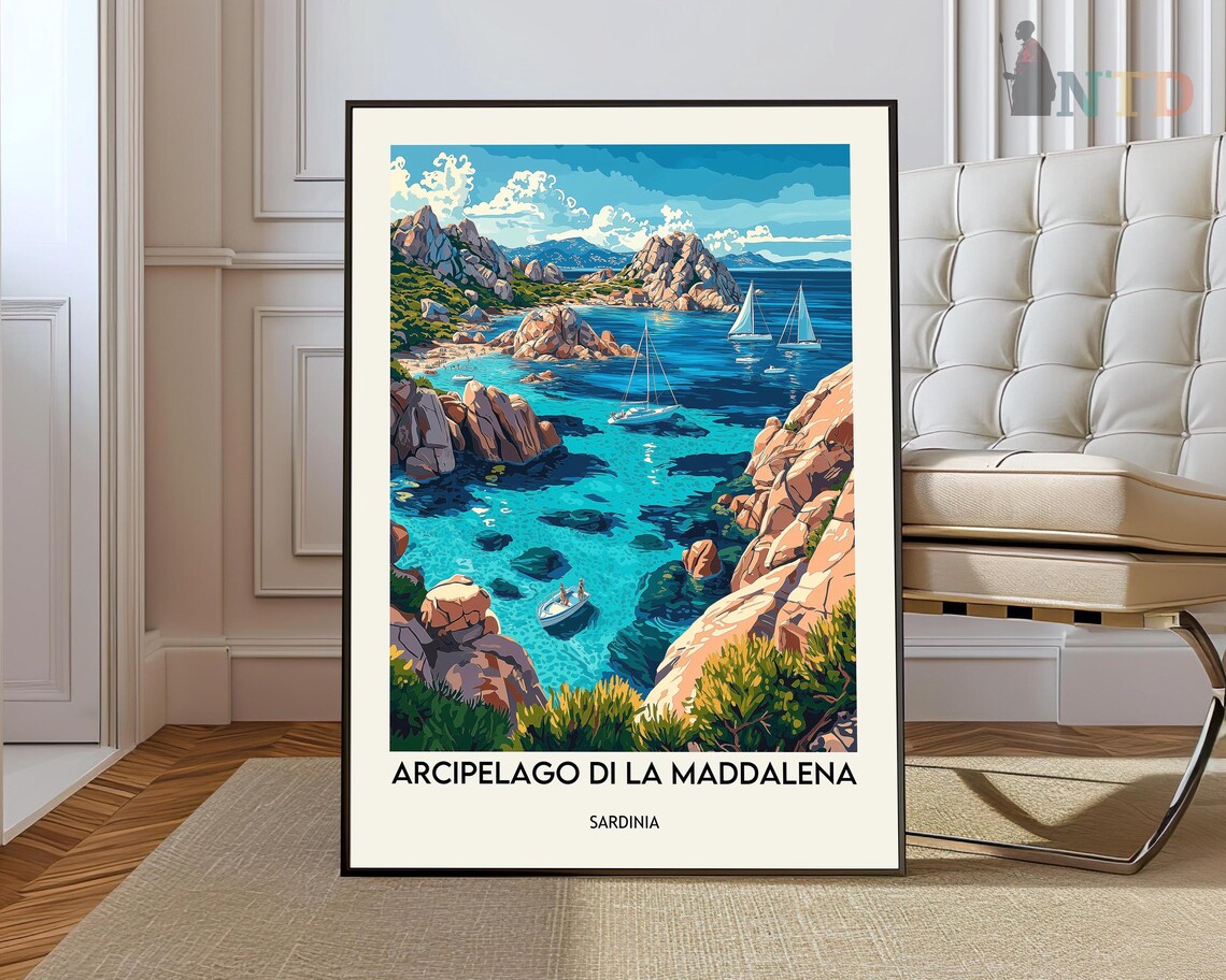 Arcipelago Di La Maddalena Travel Poster, Wall Art Print