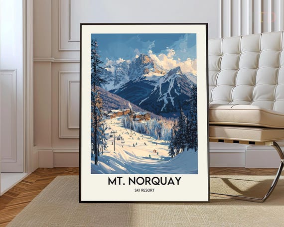 Mount Norquay Ski Resort Poster Wall Art Print Banff