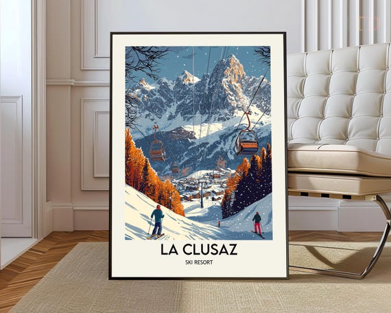 Laclusaz Ski Resort Poster Wall Art Print Photo French Alps
