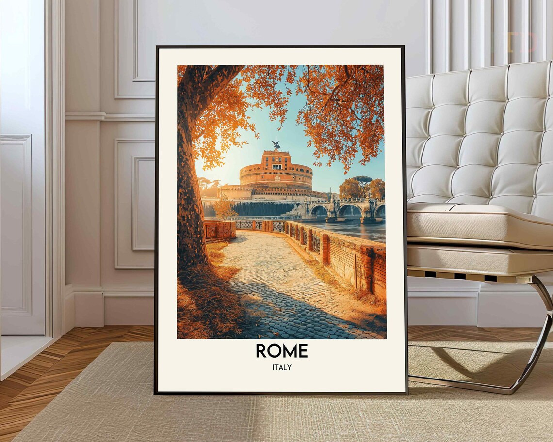 Rome Travel Poster, Italy Travel Wall Art Print