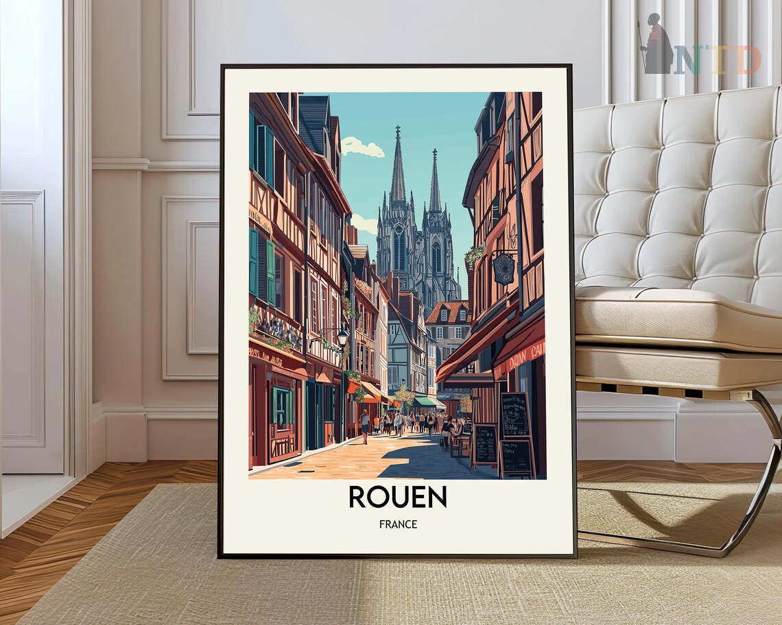 Rouen France European City Gift Travel Poster