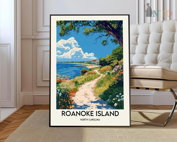 Roanoke Island North Carolina Wildflower Coastal Path Beach Poster