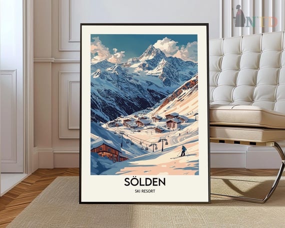 Slden Ski Resort Poster Wall Art Print Photo