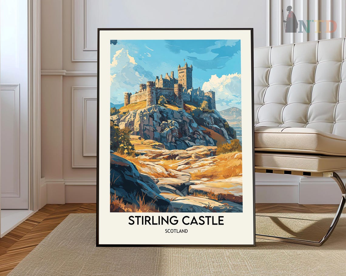 Stirling Travel Print Wall Art Hanging Home Dcor Gift Lovers Scotland Lover Castle City Poster