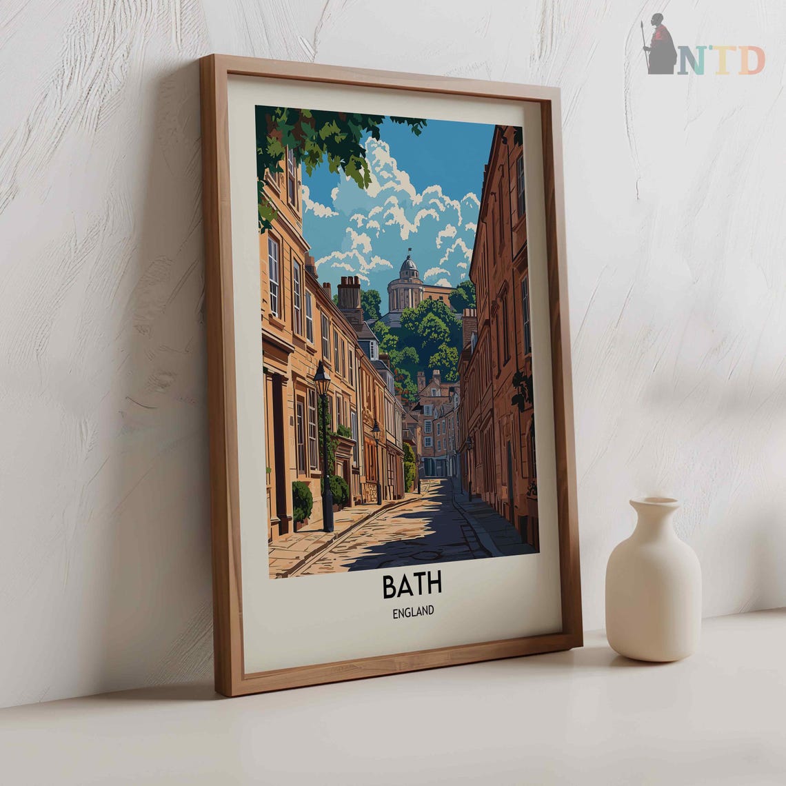 Bath Georgian Crescent Historic Street England Travel Poster - Image 2