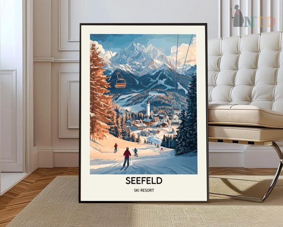 Seefeld Ski Resort Poster Wall Art Print Photo Austria