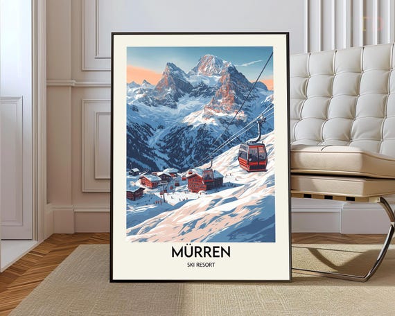 Mrren Ski Resort Poster Wall Art Print Photo Bernese Oberland