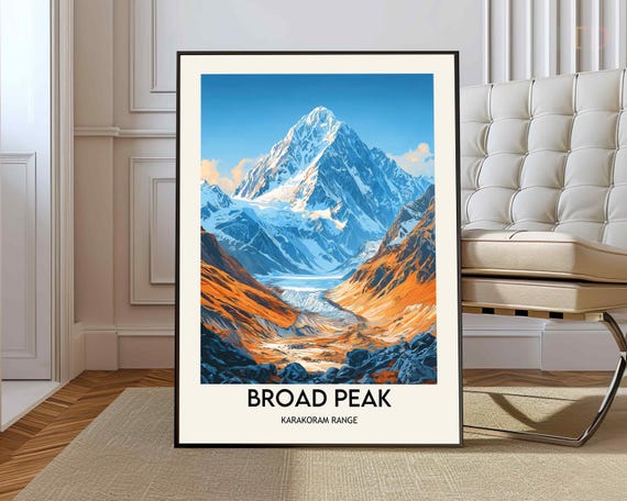 Broad Peak Karakoram Mountain Poster Wall Art Print Photo K2