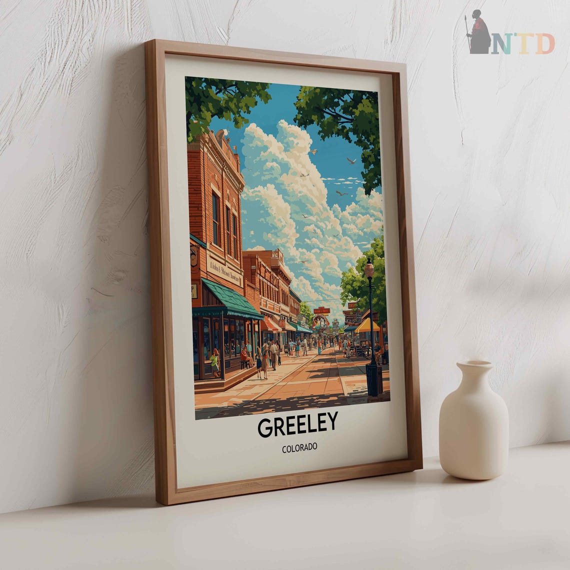 Greeley Colorado Historic Main Street With Brick Storefronts Poster - Image 2