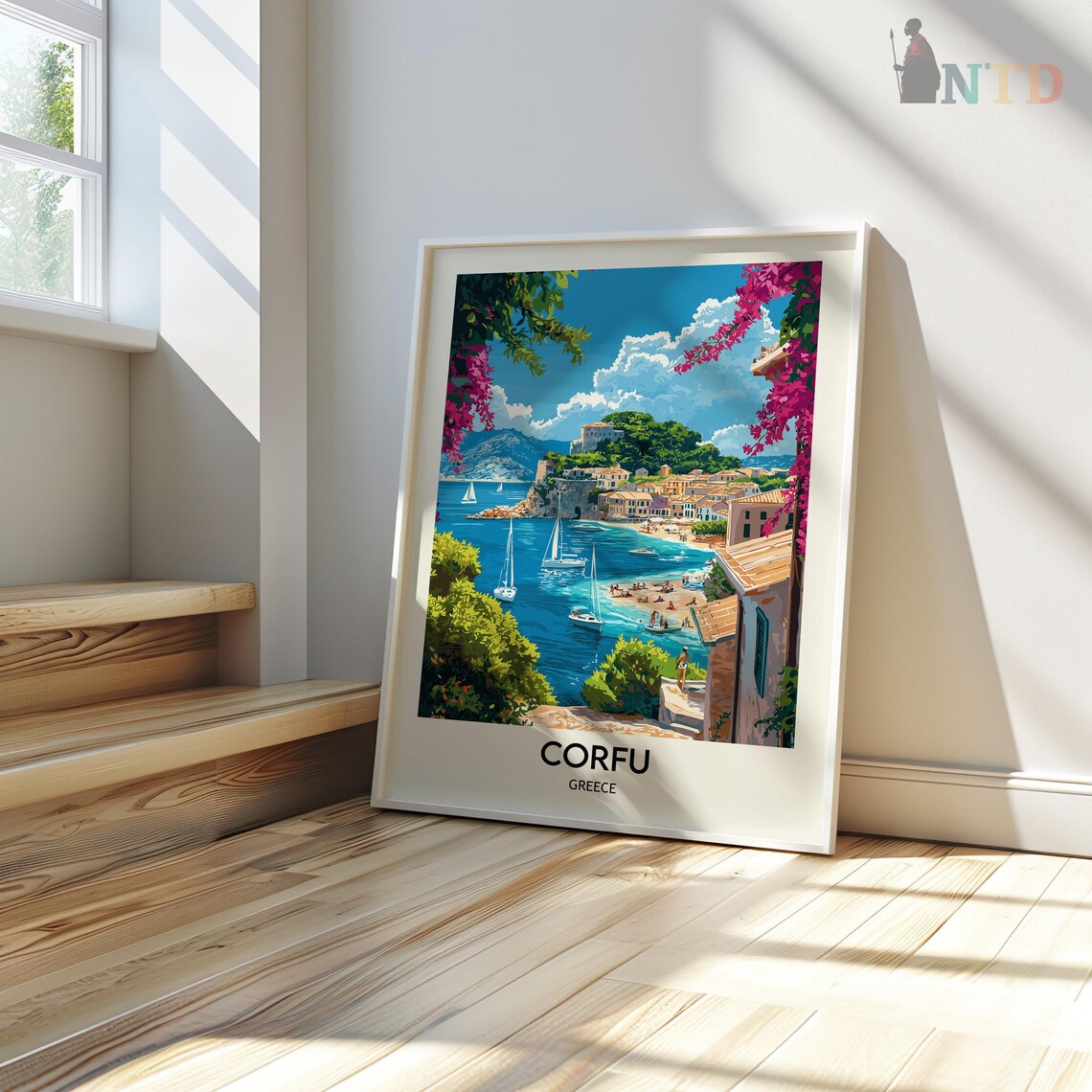 Corfu Travel Poster, Corfu Greece Wall Art Print - Image 3
