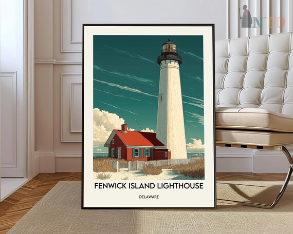 Fenwick Island Lighthouse Beach Dunes Delaware Shores Poster