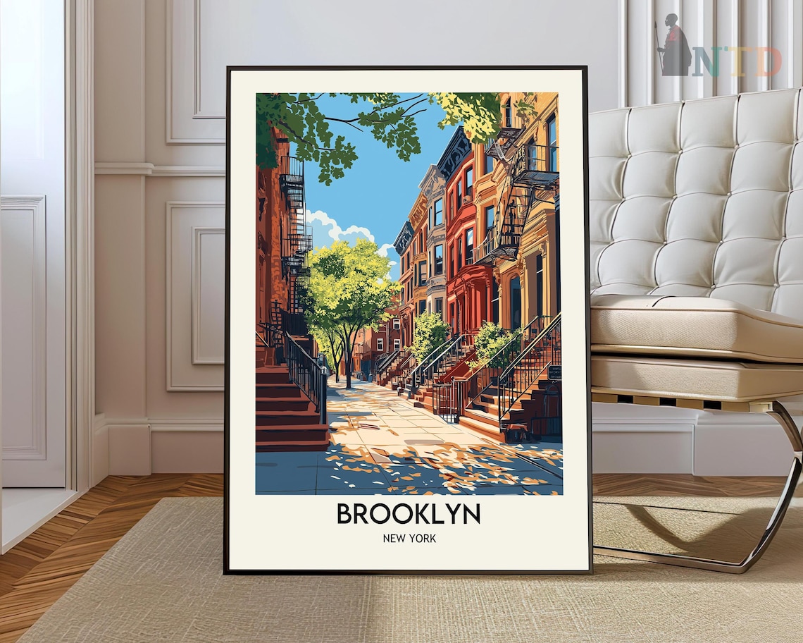 Brooklyn New York Travel Poster, Wall Art Print