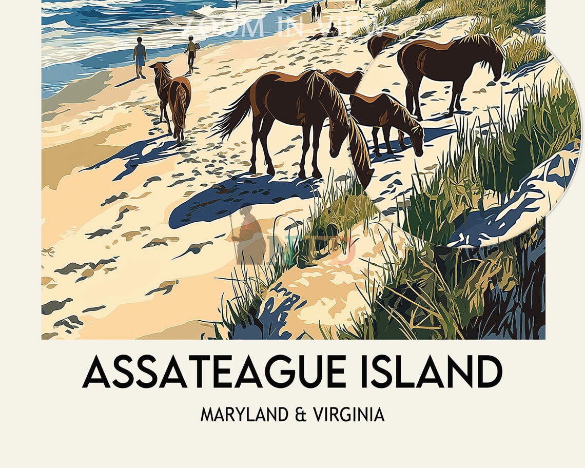 Assateague Island Travel Poster, Place-Inspired Wall Art - Image 2