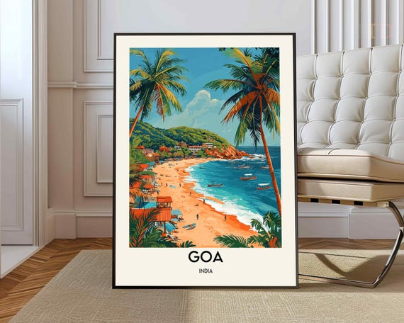 Goa India Travel Print Wall Decor Poster Prints Art Illustration