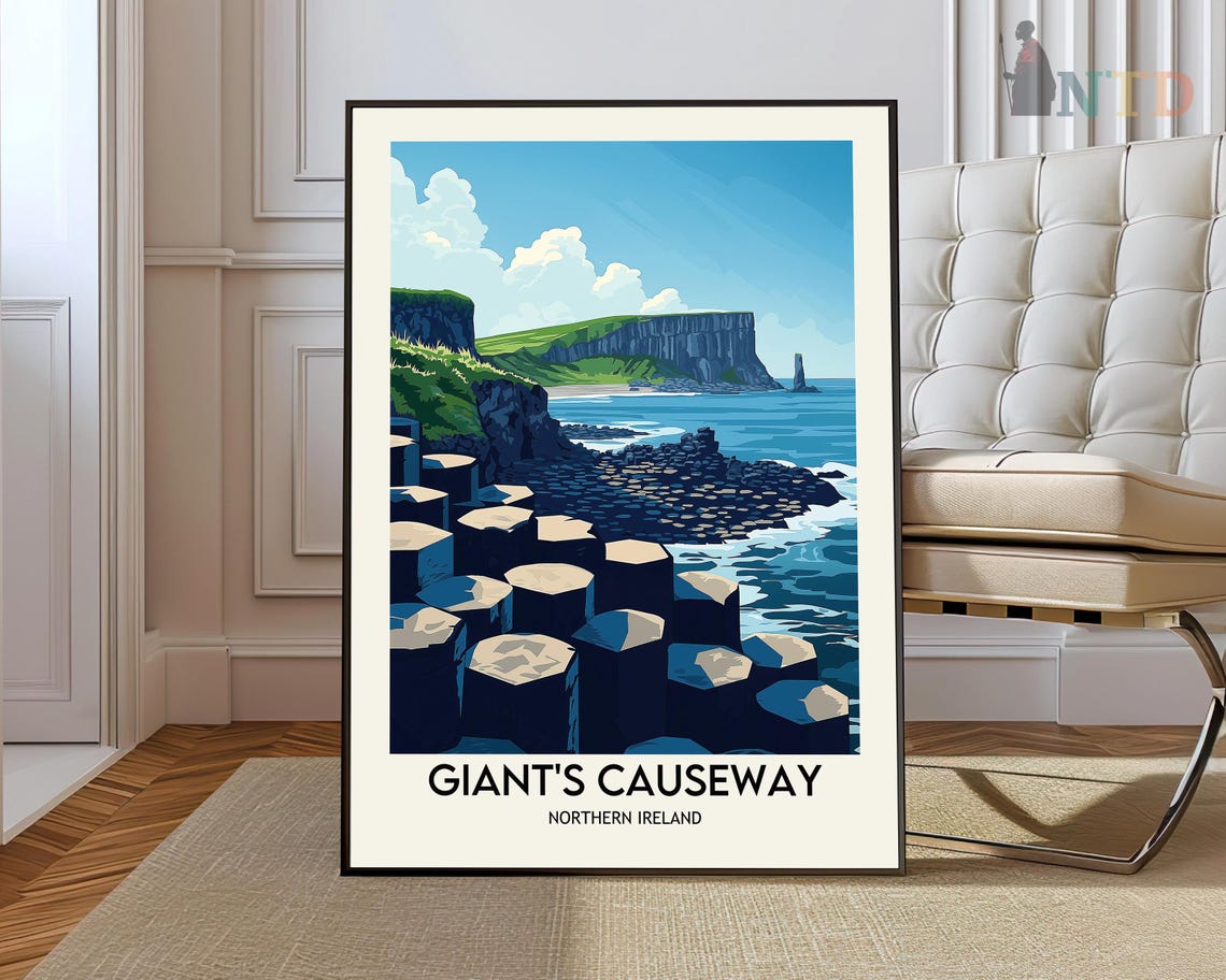 Giants Causeway Basalt Rocks And Sea Stacks Northern Ireland Poster