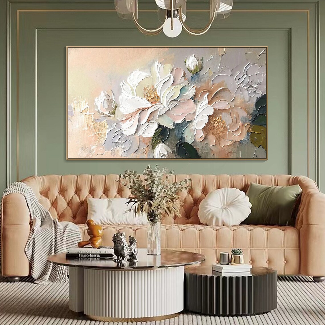 Textured Flower Abstract Painting, Spring Decor Art Print - Image 3