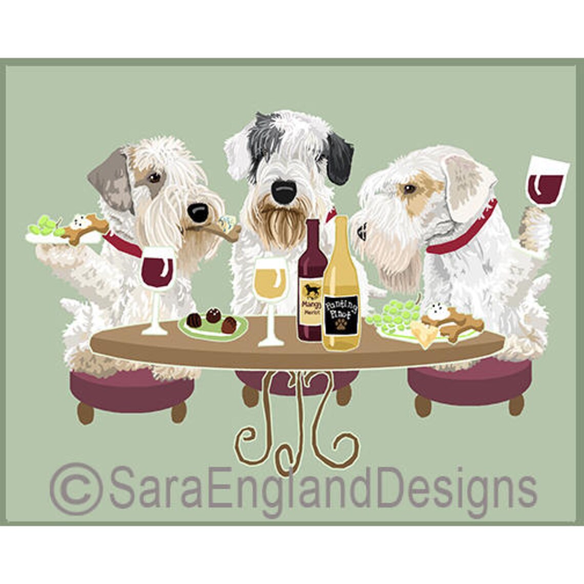 Sealyham Terrier - Wineing Dog Art Print