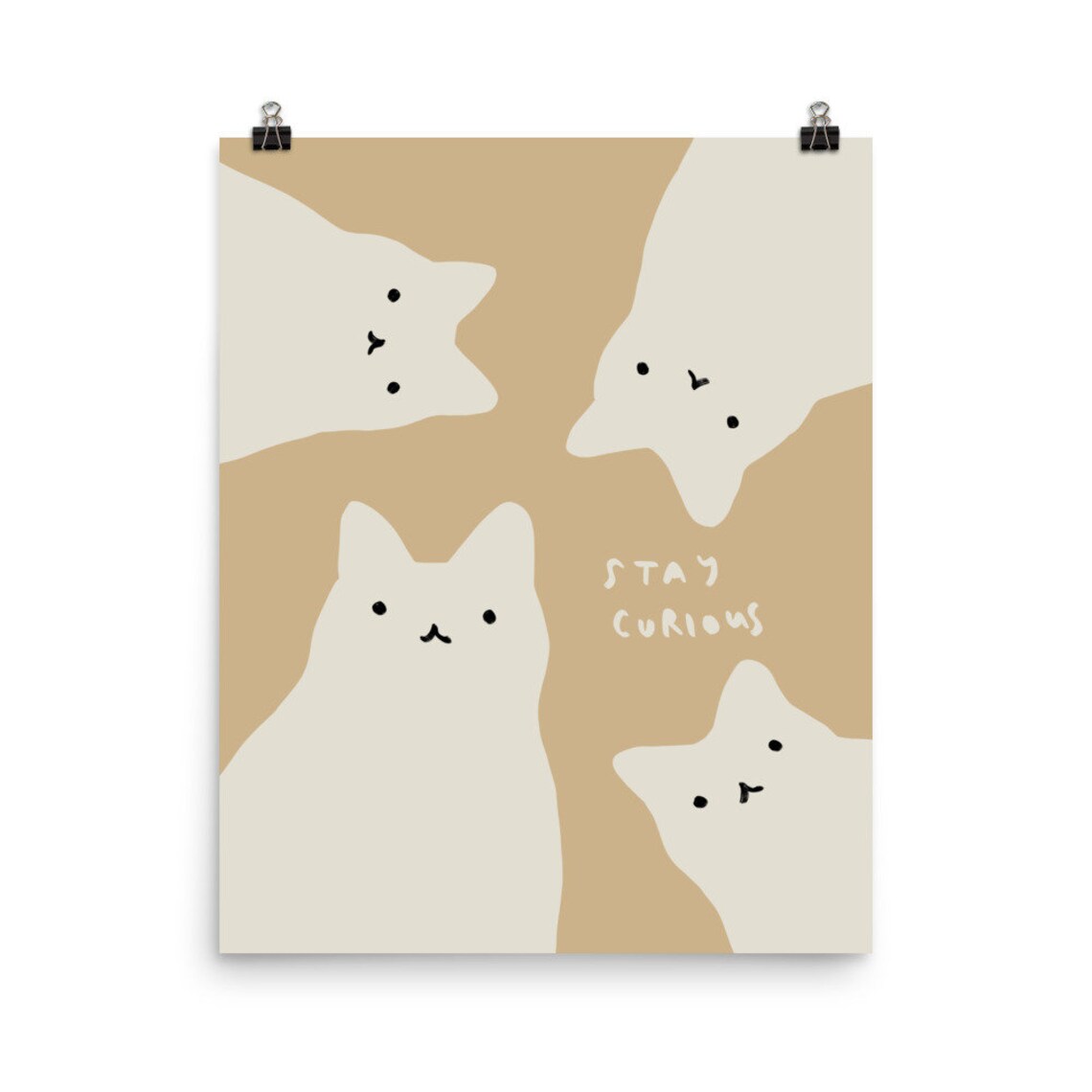 Curious Cats Art Print, Animal Wall Decor