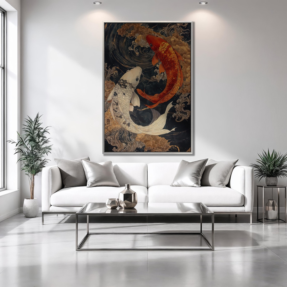 Mystical Koi Fishes, Japanese Zen Style Art Print - Image 4