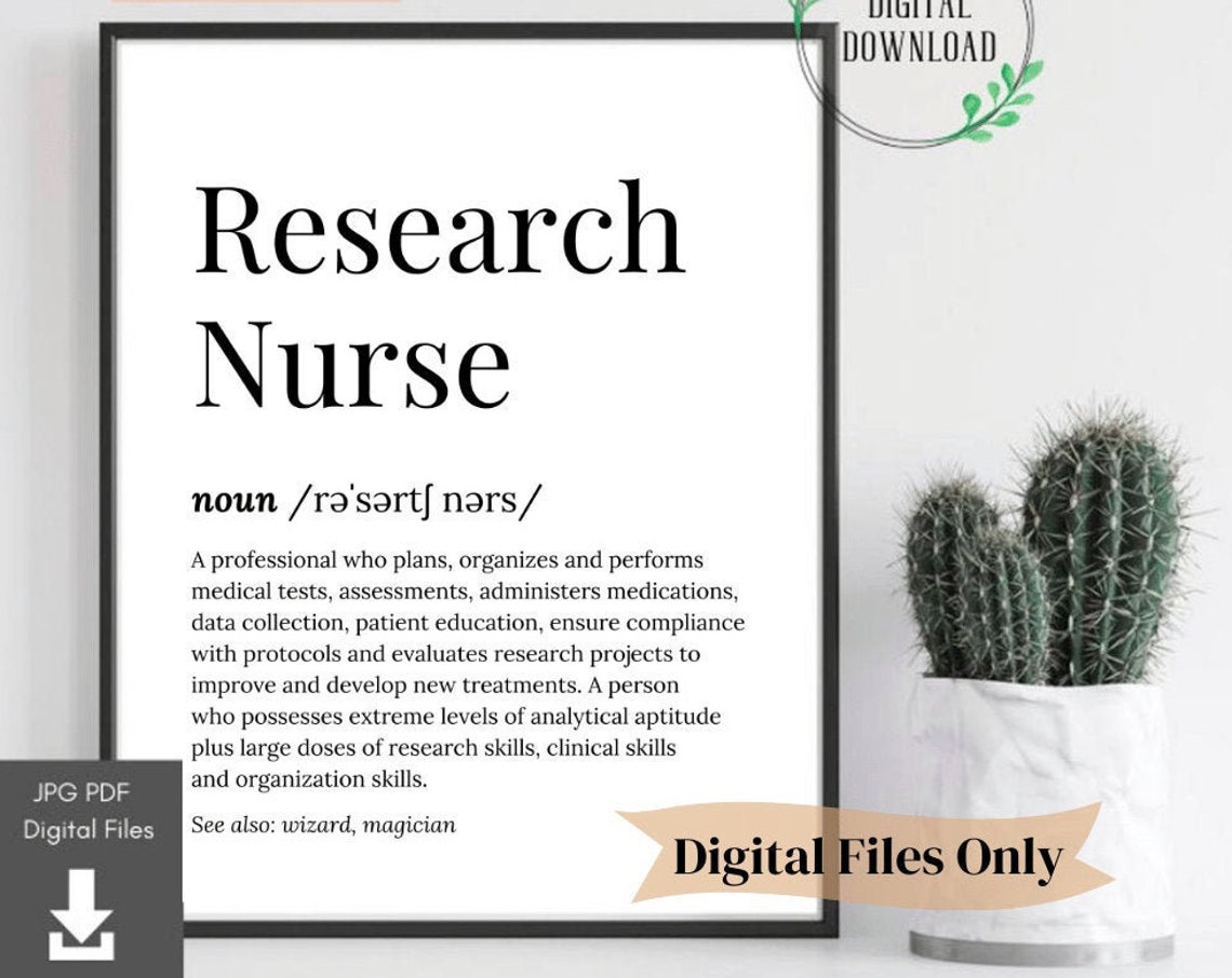 Research Nurse Wizard Magician Dictionary Definition Gift Poster