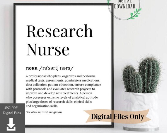 Research Nurse Wizard Magician Dictionary Definition Gift Poster
