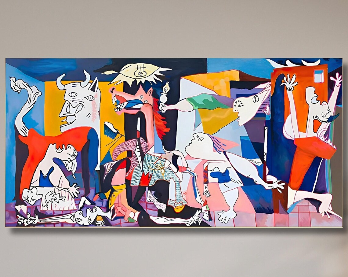Pablo Picasso Guernica Color Cubist Anti War Painting Art Poster