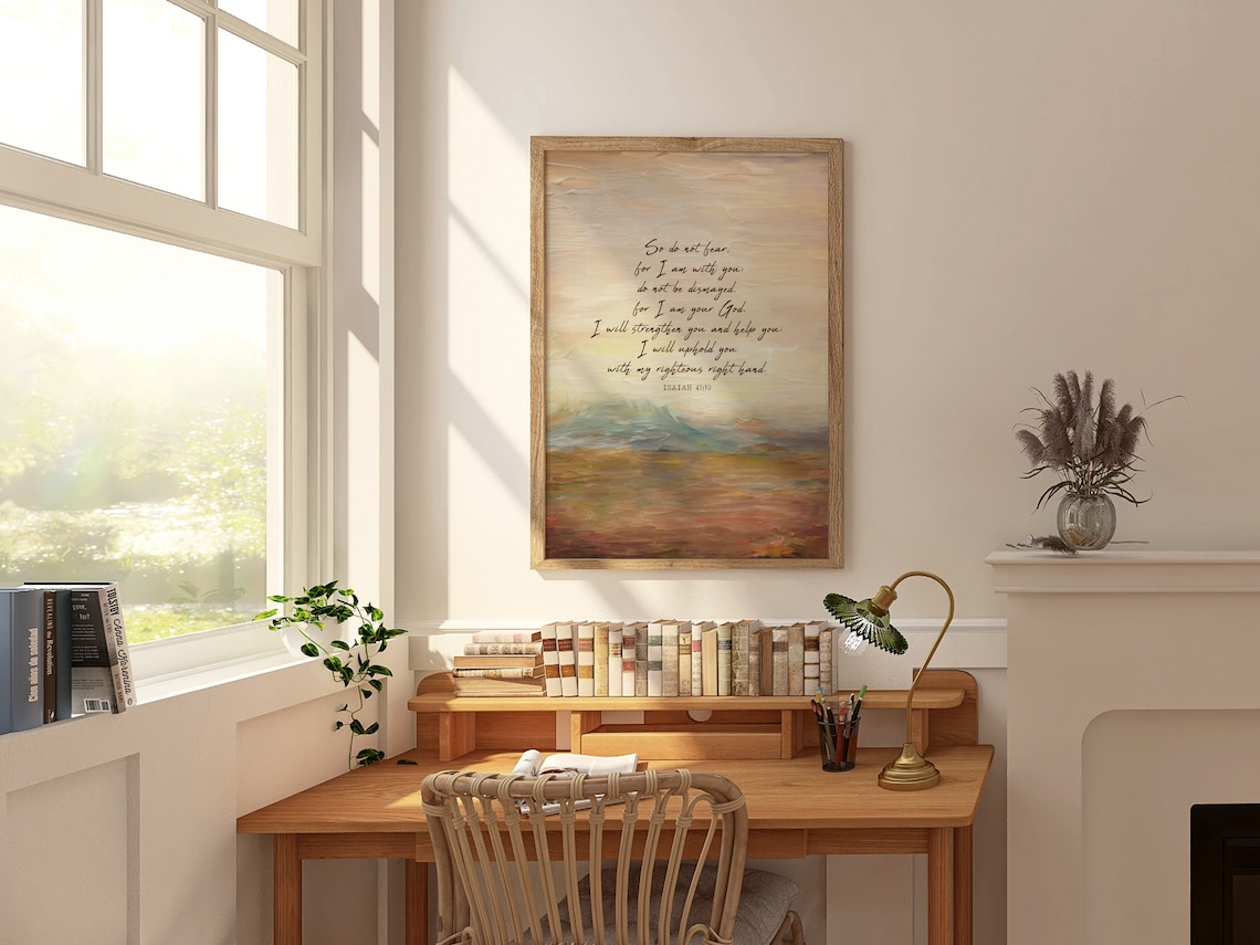 Isaiah 41:10 Scripture Art Print, Do Not Fear God Is With You - Image 3