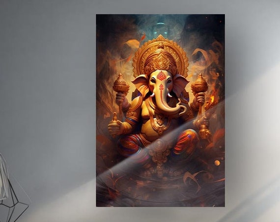 Tempered Glass Wall Art Ganesh Wall Art Panoramic Wall Decor Abstract Wall Decor Housewarming Gifts Home Decor Gifts For Her