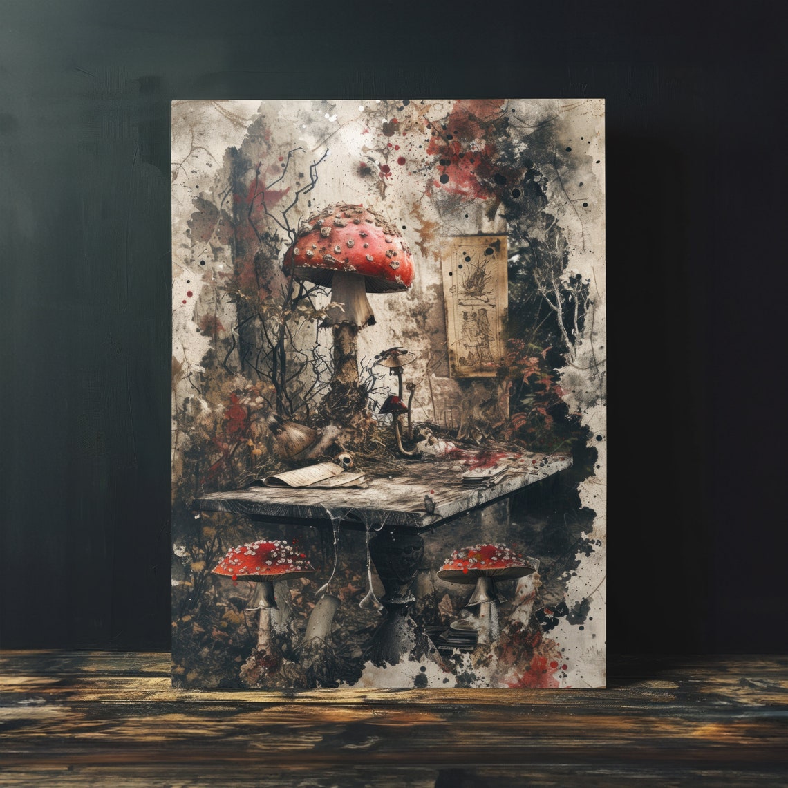 Fly Agaric Mushroom Gothic Still Life Print Dark Moody Wall Decor - Image 4