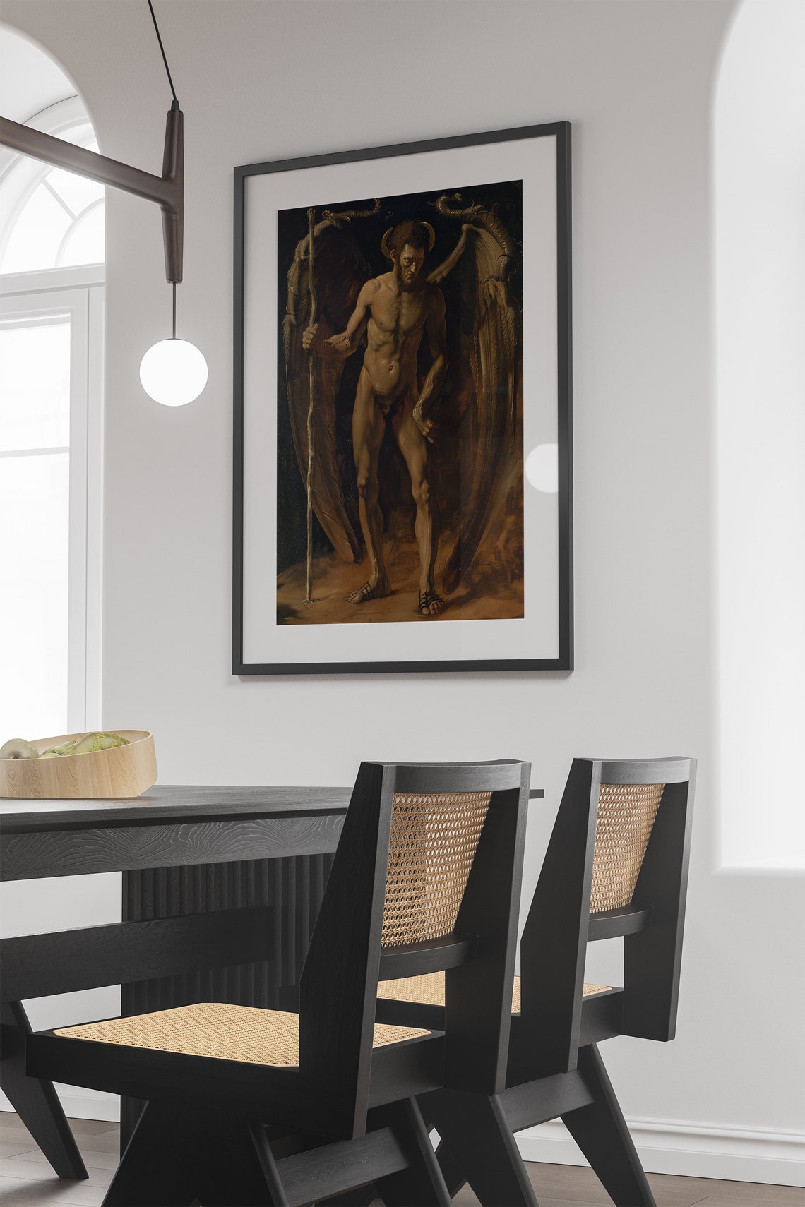 Lucifer Horned Winged Demon Vintage Baroque Style Art Poster - Image 3