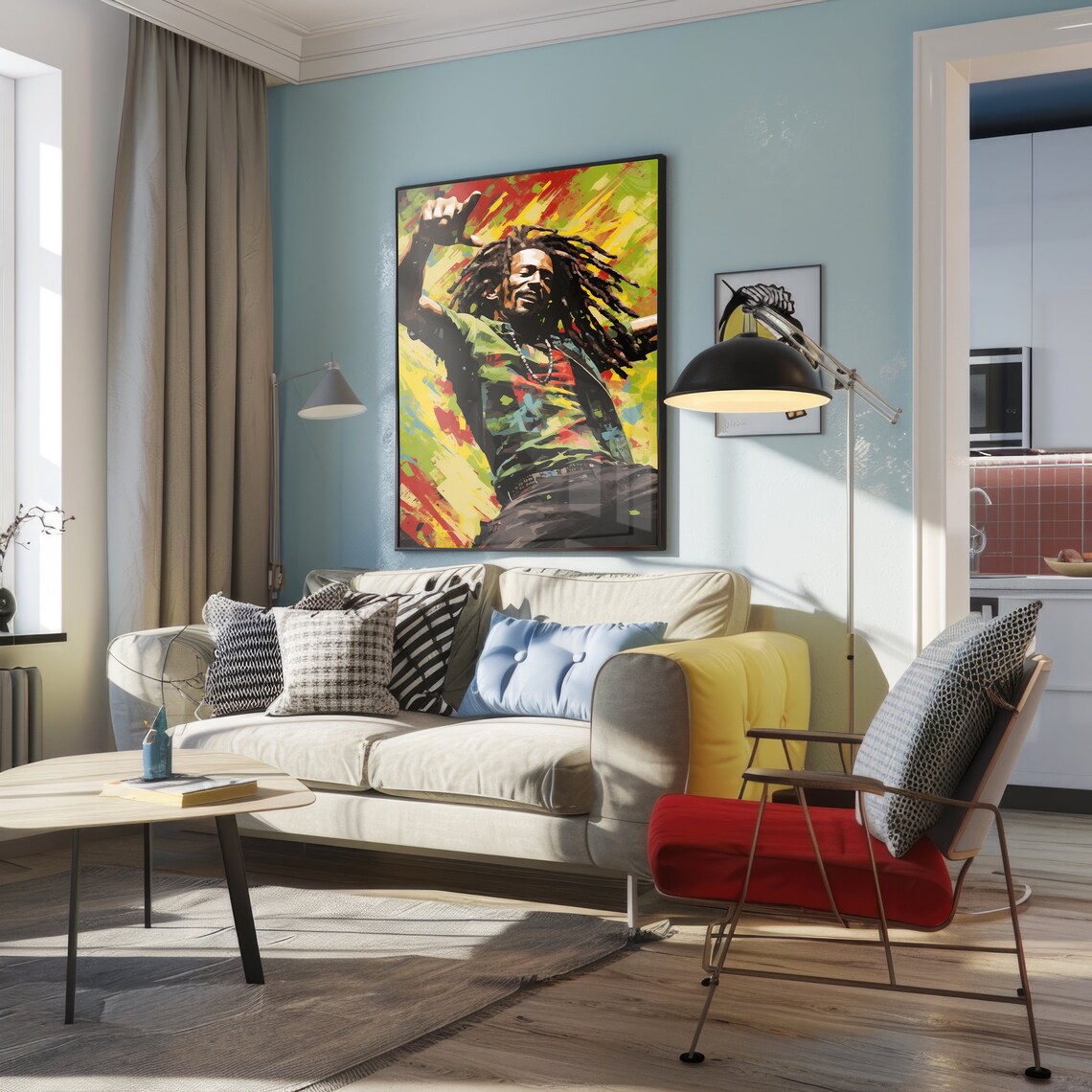 Rastafari Pop Art Portrait, Caribbean Reggae Wall Art - Image 3