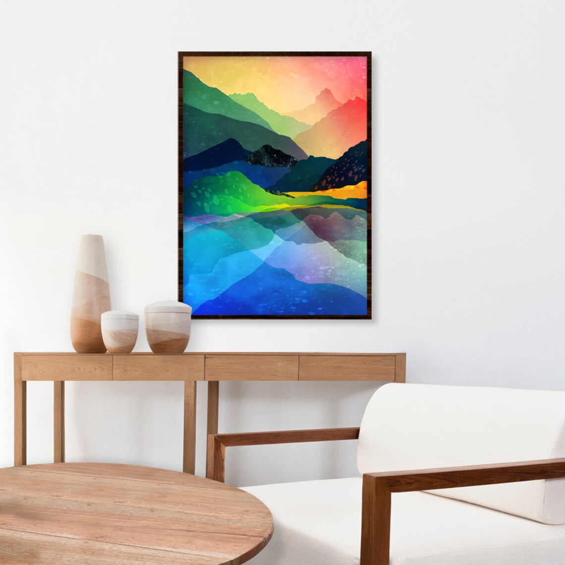 Mountain Sunset Landscape Art Print - Image 2